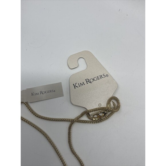 Kim Rogers Gold Tone Red Stone Tassel Long Necklace. - Picture 9 of 10